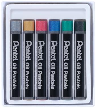 Pentel olajpasztell kréta metál 6 db-os szett
